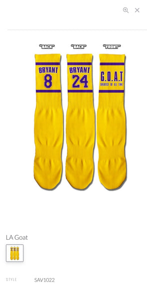 Lakers and Kobe Bryant Themed Socks